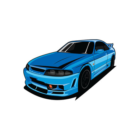 Blue sport car on a white background. Vector illustration. Eps 10のイラスト素材