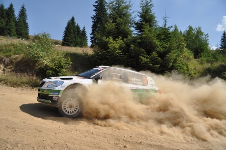 SIBIU, ROMANIA - JULY 20 2012: Wiegand Sepp/Gottschalk Timo - Skoda Fabia S2000 - IRC Rally Sibiu 2012のeditorial素材