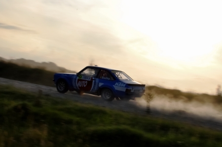 SIBIU, ROMANIA - JULY 15 2010: Badina Eugen/Badina Aurelian - Ford Escort MK2 - Sibiu Rally 2010のeditorial素材