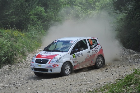 SIBIU, ROMANIA - JULY 15 2010: Citroen C2R2 Max - Sibiu Rally 2010のeditorial素材