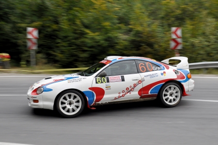 RASNOV, ROMANIA - SEPTEMBER 30 2010: Graef Gunther - Toyota Celica - Trophy Rasnov 2010のeditorial素材