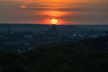 Sunset over Bonn, seen from the Ennert Hills. 1の写真素材