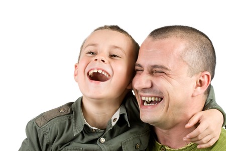 Father and son having funの写真素材