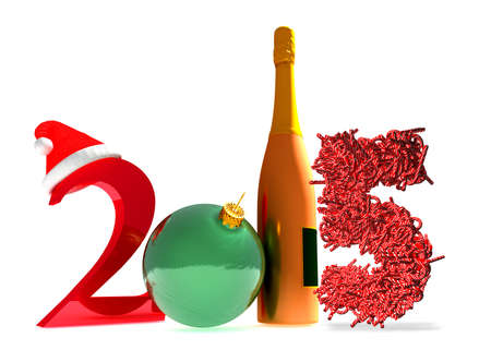 3d rendering of new year 2015 and happy new year greetingsの写真素材