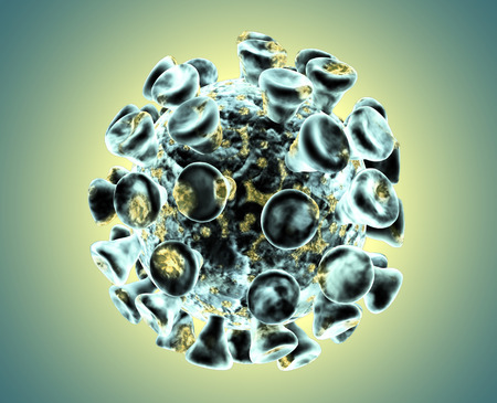 Detailed 3d illustration of HIV Virus isolated on white backgroundの写真素材