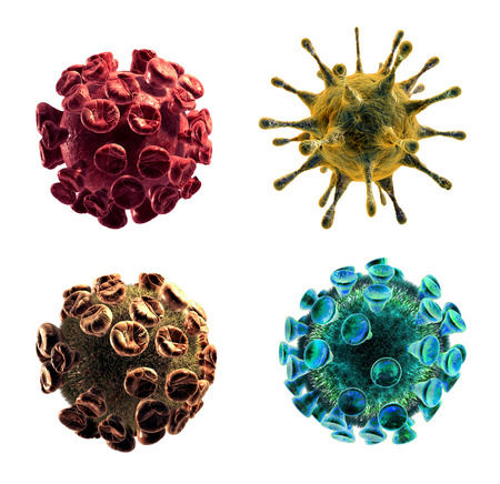 Detailed 3d illustration of Viruses isolated on white backgroundの写真素材