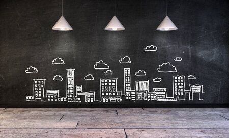 drawing business concept on wallの写真素材