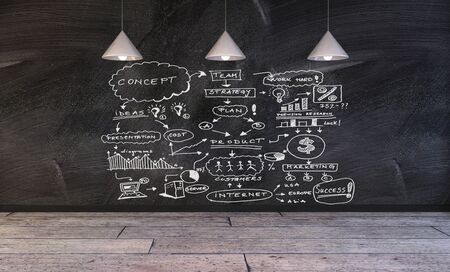 drawing business concept on wallの写真素材