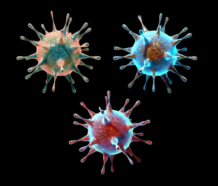 3d medical illustration of virus, bacteria,microbe isolated on black backgroundの写真素材