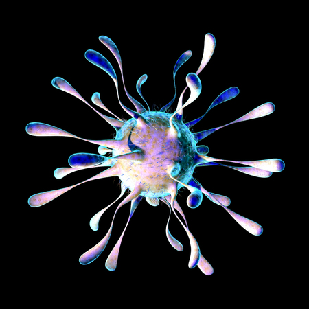 3d medical illustration of virus, bacteria,microbe isolated on black backgroundの写真素材