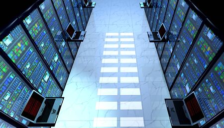 Creative business web telecommunication, internet technology connection, cloud computing and...