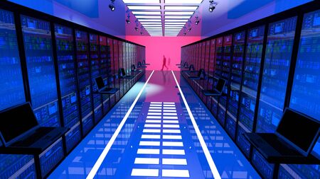 Creative business web telecommunication, internet technology connection, cloud computing and...
