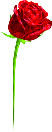 Beautiful Red Rose Flower in Flat Triangle Shapeのイラスト素材