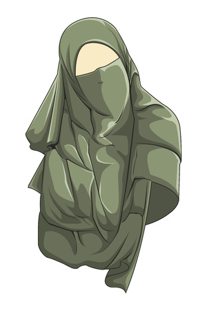 Beautiful muslim women wear hijab, fashion women muslim, arabic women, ramadan, islamic fashion.のイラスト素材