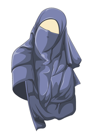 Beautiful muslim women wear hijab, fashion women muslim, arabic women, ramadan, islamic fashion.のイラスト素材