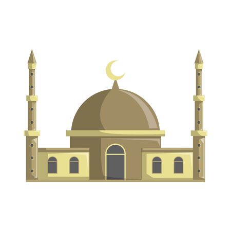 Illustration of a Mosque Building with a Domeのイラスト素材