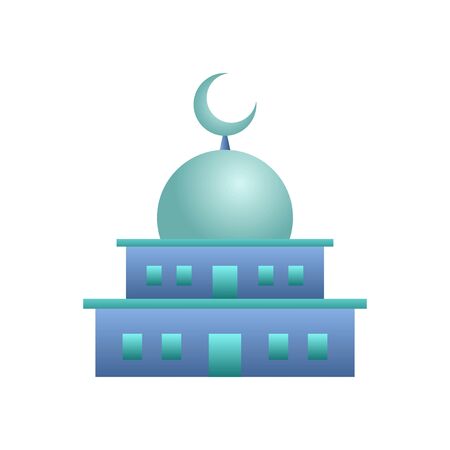 Illustration of a Mosque Building with a Domeのイラスト素材