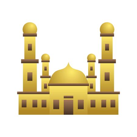 Illustration of a Mosque Building with a Domeのイラスト素材