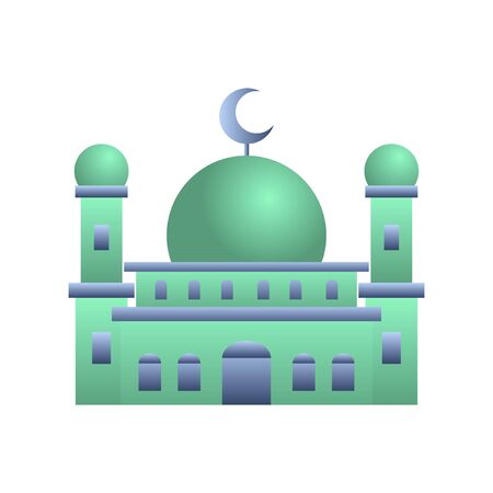 Illustration of a Mosque Building with a Domeのイラスト素材
