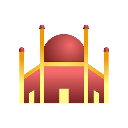 Illustration of a Mosque Building with a Domeのイラスト素材