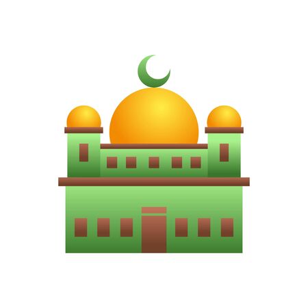 Illustration of a Mosque Building with a Domeのイラスト素材