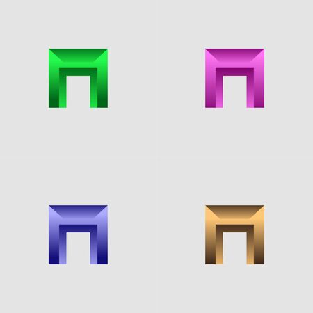 Rectangular Logo with Gradations of Colorのイラスト素材