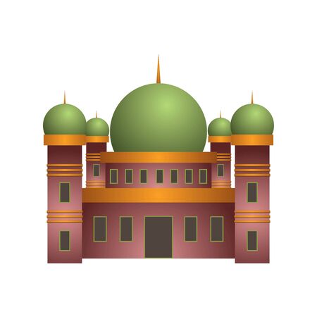 Illustration of a Mosque Building with a Domeのイラスト素材