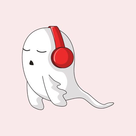 White Ghost Cartoon Character, White Ghost Cartoon Characterのイラスト素材