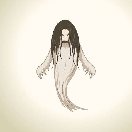 White Lady Cartoon Ghost Characterのイラスト素材