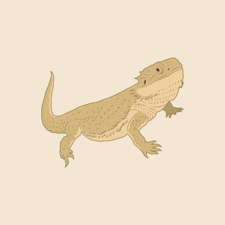 Illustration of a brown lizard with a long tail, World Lizard Dayのイラスト素材