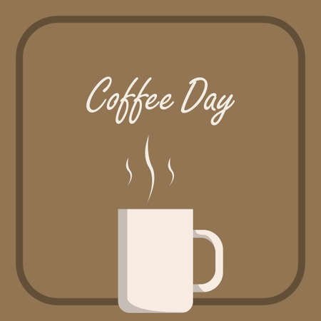 International Coffee Day on Brown Background, social media postsのイラスト素材