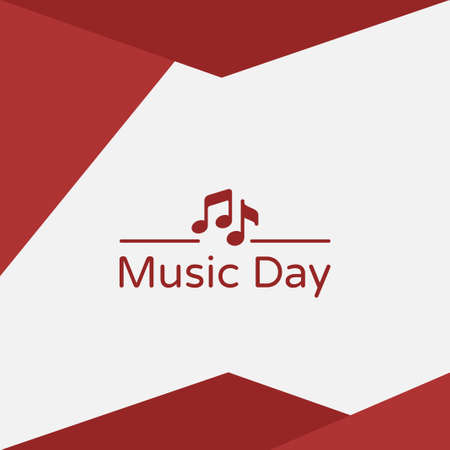 World Music Day with Red Base Color, International Music Day, music day sosial media postのイラスト素材