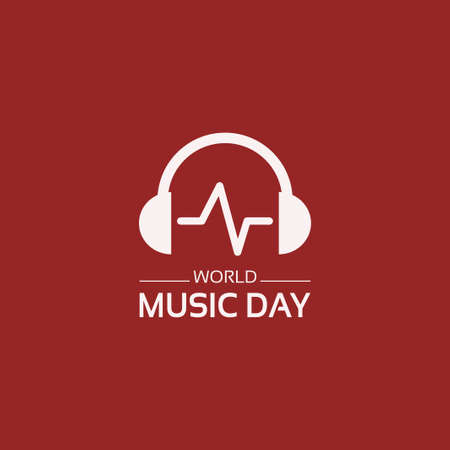 World Music Day with Red Base Color, International Music Day, music day sosial media postのイラスト素材