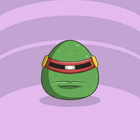Non-fungible token monster character with green colorのイラスト素材