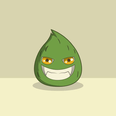 Non-fungible token monster character with green colorのイラスト素材