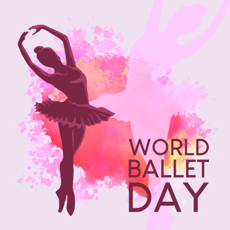 World Ballet Day on Gray Backgroundのイラスト素材