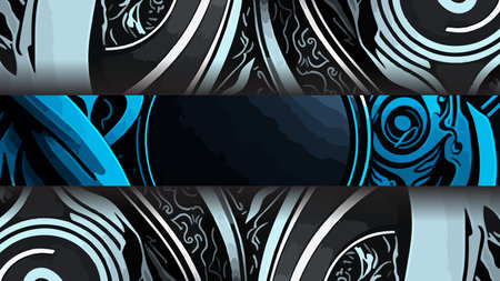 Set of abstract backgrounds in black and blue colors. Vector illustration.のイラスト素材