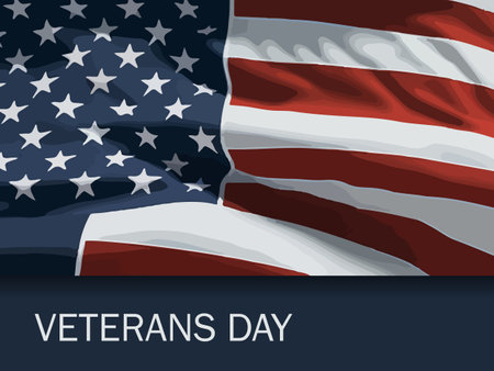 Veterans day banner with flag of United States of America vector illustration graphic designのイラスト素材