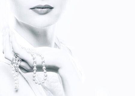 The woman with a necklaceの写真素材