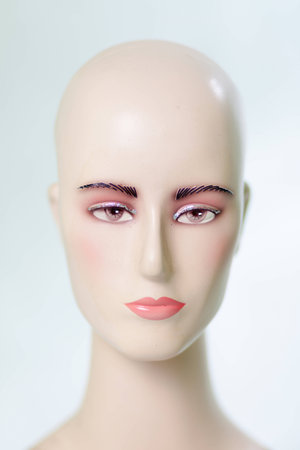Beautiful plastic mannequin head, which is usually used for shop displayの写真素材