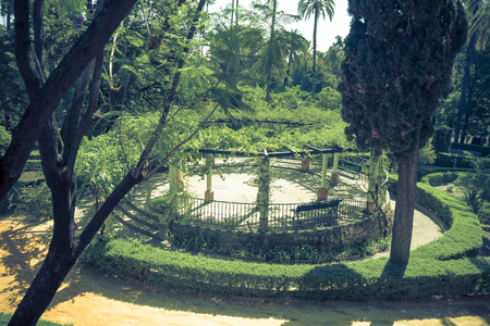 A gazebo in the garden in Seville, Spain, Europeの写真素材