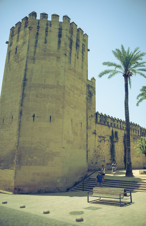Cordoba, Spain - June 20 : A tower of the Alcazar de los Reyes Cristianos palace in Cordoba on June 20, 2017.のeditorial素材