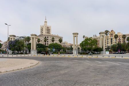 Malaga, Spain - June 24: The city centre of the town of Malaga, Spain, Europe on a bright sunny morningのeditorial素材