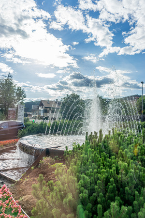 Seiser Alm, Italy - 29 June 2018: The entrance of Seiser Alm Compatsch, Alpe Di Siusi in Italyのeditorial素材