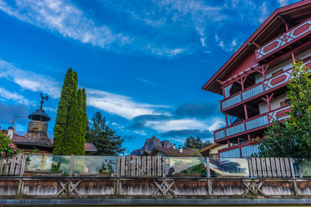 Kastelruth, Italy - 28 June 2018: The cityscape and townscape of Kastelruth, Castelrotto in Italyのeditorial素材