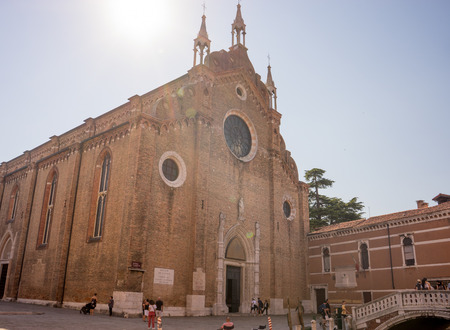 Venice, Italy - 30 June 2018: The Santa Maria Gloriosa dei Frari in Venice, Italy