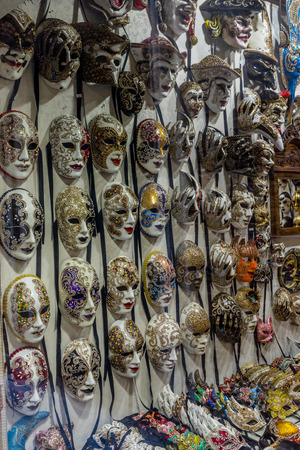 Venice, Italy - 01 July 2018: Venetian masks in Venice, Italyのeditorial素材