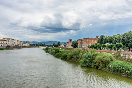 Florence, Italy - 25 June 2018: View of cityscape and townscape of Florence over Arno river, Italyのeditorial素材