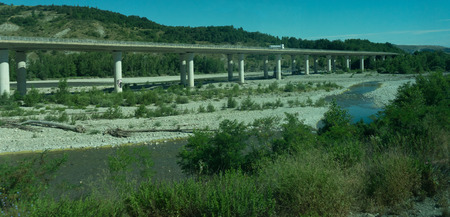 Italy - 28 June 2018: The road highway in the italian outskirtsのeditorial素材