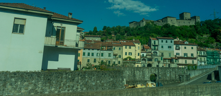Pontremoli, Italy - 28 June 2018: The Pontremoli cityscape and townscape, Italyのeditorial素材